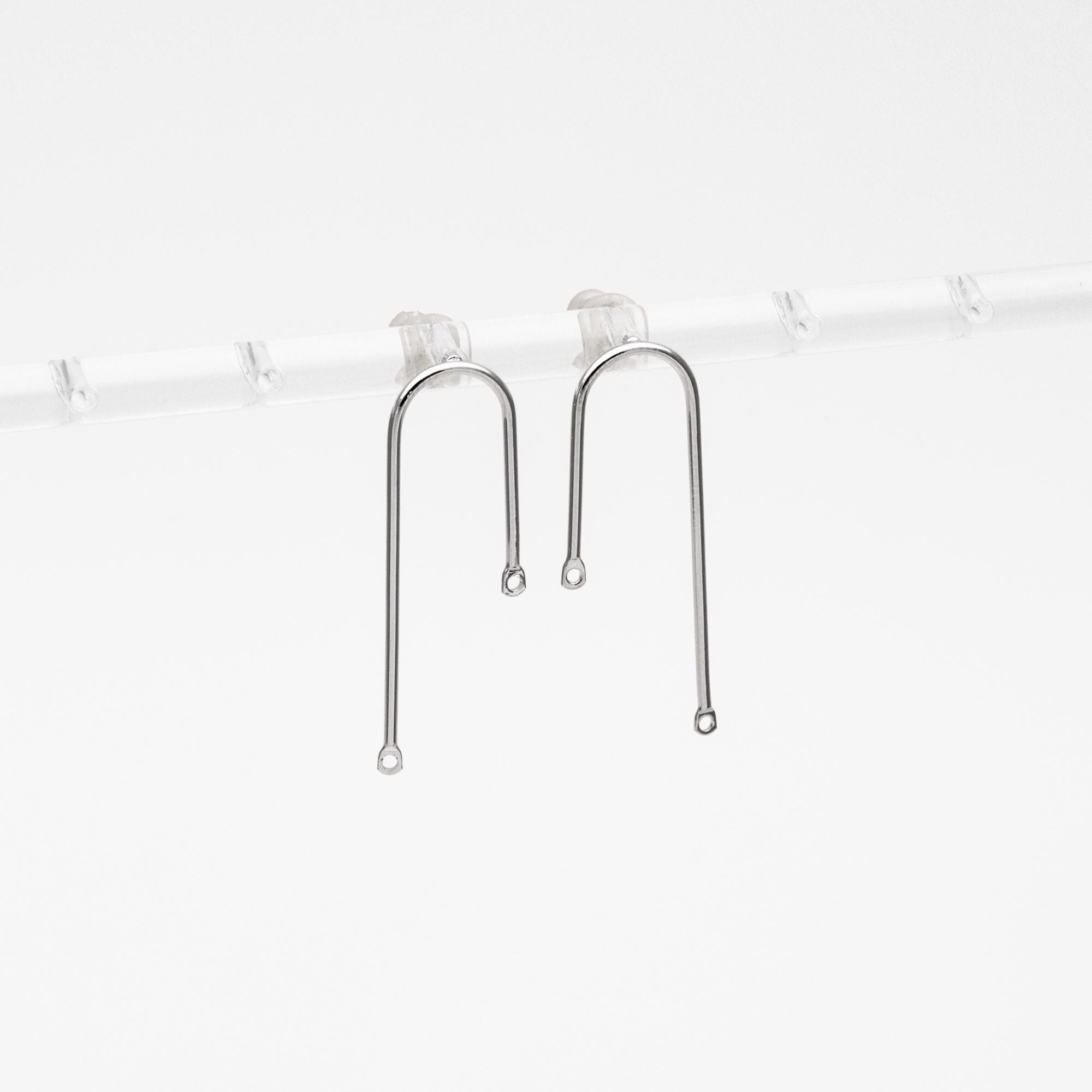 10pcs Gold Bar Stud Earrings, U-shaped Ear Posts, Simple Ear Wire Findings (GB-784-C)